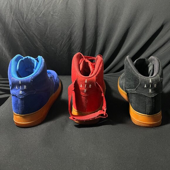 Nike Air Force 1 High ’07 LV8 Bundle – Black, Blue, Red, Mens Pre-Owned - Picture 4 of 12